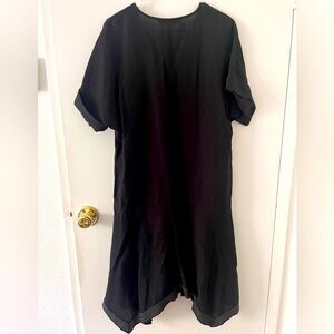 Like New Zara Boho Flowy Black Handkerchief Hem Dress Pockets Small
